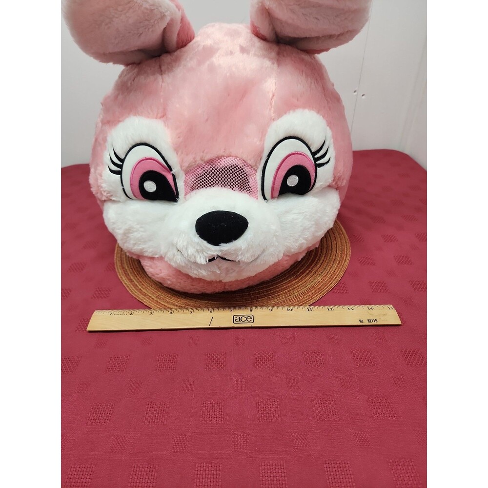 Clever Idiots Giant Pink Plush Bunny Head/Mask Cosplay Halloween Mascot Festival - Picture 4 of 13